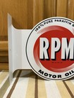Rpm Motor Oil Flange Sign 2 Sided Gas Garage Parts Vintage Style Wall Decor