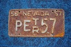 1956 1957 Pershing County Nevada Trailer License Plate   57