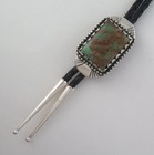 Quality Sterling Silver   Green Turquoise Elegant Southwestern Bolo Tie
