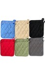 Potholder Pack Of 12 - Heat Resistant Cotton 8x8 Kitchen Linens Multi Colors