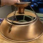 Mcm Phil Hinkley Vintage Copper And Milk Glass Hanging Ceiling Light Fixture