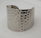 Women s Vintage Hammered Textured Silver Tone Cuff Bracelet