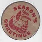 1984  Peters Coins  Fort Dodge  Iowa  Season s Greetings  Token  Wooden Nickel