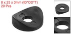 20pcs 8 X 25 X 3mm Plastic Round Washers Spring Deck Washers Fastener Black
