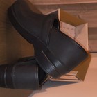 Dansko Women s Black Leather Comfort Slip On Clogs Block Heel Size 10 5