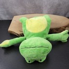 Ty Pluffies Frog Ponds Green Yellow 11 Inch Terry Cloth Plush Soft Beanie Baby