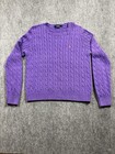 Vintage Ralph Lauren Sweater Girls Xl Purple Thick Cable Pony