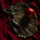 Xl Antique Bronze Art Nouveau Nude Lady Girl Sea Wave Lake Jewelry Card Tray Big