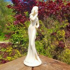 Vintage Porcelain Lady Figurine Art Deco Style Ivory Draped Dress Perfect