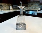 Antique German Glass Decanter Weinranck   Schmidt 800 Silver Hanau C1900 Bacchus
