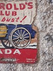 Vintage Original Harolds Club Or Bust Reno Nv Advertising License Plate Topper
