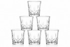 Luxury Heavy Glass Shot Glasses Set Of 6 Clear Crystal Whiskey Barware 2 Oz