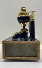 Vintage Victorian Style Rotary Dial Cradle Telephone Brass Tone Nautical Panels