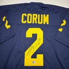 Autographed signed Blake Corum Michigan Blue Stat Jersey Beckett Coa