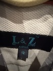 Leo   Zachary Royal White gray Diagonal-patterned Button-down Shirt Size 12