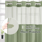 No Hook Waffle Weave Shower Curtain With Snap-in Fabric Liner Set For Bathroom  