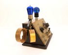 Very Scarce  Early French Sact Two-valve Wireless Receiver W  Blue Fotos Valves