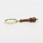 Brass Magnifier 8cm   Nautical Style Wooden Handle Magnifying