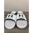 Under Armour Ignite Select Slides Mens 11 White Black Sandals 3027219-100 New