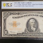 Pcgs Banknote 1922  10 Gold Certificate Banknote Graded Very Fine 25