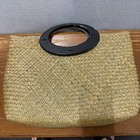 Straw Woven Tote Bag Vintage Oval Wooden Handle Summer Bag Saks Fifth Avenue