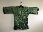 Vintage Green Silk Chinese Embroidered Robe Floral Long Theatrical Costume