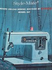 Vtg 1966 Singer Sewing Machine Instruction Booklet Style-mate Model 347 Zig Zag