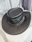 1078 Kangaroo Classic Hat  Foldable  Leather  Australian  Safari  Outback 