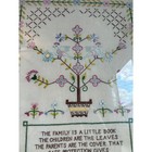 Vintage Framed Family Tree Sampler Embroidery Poem Wood Frame Wall Art 20x15