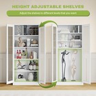 Metal Storage Cabinet Curio Display Cabinet With 4 Adjustable Shelves Glass Door