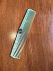 Vintage Celluloid Comb Floral Design Vanity 7 75    Blue Green Art Deco Nouveau