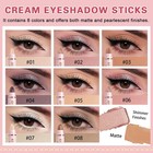 8 Colors Cream Eyeshadow Stick Set  Eye Shadow Brightener Stick Shimmer And Matt