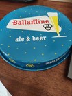 Vintage Ballantine s Ale   Beer Tray 12    Blue Metal Serving Tray Double Sided