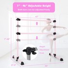 Goplus 4ft Portable Double Freestanding Ballet Barre Dancing Stretching Pink