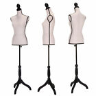 Female Mannequin Torso Dress Clothing Form Display W tripod Stand Beige New
