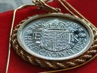 Proof 1953  English 1 2 Crown Pendant 18  18kgf Gold Filled Chain