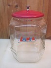 Vintage Lance Cracker Counter Display Jar Original Metal Lid B8193