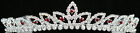 Bridal Red Austrian Rhinestone Tiara With Hair Comb Wedding Bridal H303r