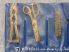 Vtg 1960s Intercast 2 Sets Of 5 Miniature Metal Tools In Original Plastic Case