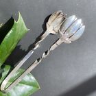 Vintage Art Deco Sugar Or Ice Tongs 1930s Sterling Silver Tulip Signed R