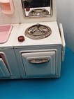 Vintage Small White Childs Play Kitchen Sink Stove Oven Metal Tin