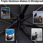 Uk-30 Bone Windproof 105cm Automatic Umbrella - Black