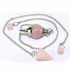 1 2pc Natural Rose Quartz Crystal Stone Pendulum Healing Dowsing Reiki Pendant