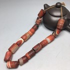 Pure Tibetan Old Agate Dzi  23 16mm Beads  Prayer Totem Amulet  Bracelet