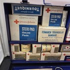 Vintage Johnson   Johnson General First Aid Kit Metal Case Usa Stocked Blue