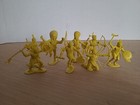 Marx Yellow Plastic Native American Warriors 8pcs Fort Apache Indians 1950 s