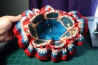 Vintage Busch  Beer Crochet Hat Red White   Blue