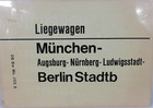 Vintage Liegewagen Rail Carriage Destination Sign Berlin Munchen 12x8 Plastic