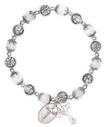 Saint Francis    St Clare Of Assisi Crystal Medal Bracelet  New  ab-274-r2