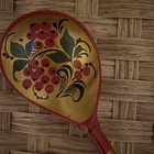  Russian Spoon Wooden Hand Painted Lacquer Red Berries Black Gold 7  